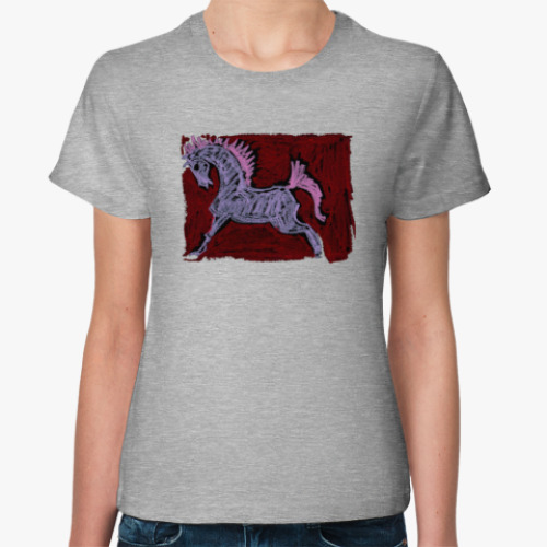 Женская футболка Розовый конь