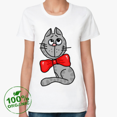Женская футболка из органик-хлопка Мой кот!