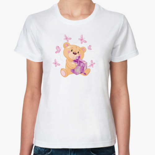 Классическая футболка Медвежонок с подарком