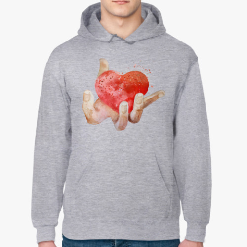 Толстовка худи Сердце в руке, heart in hand