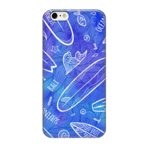 Чехол для iPhone 6/6s Surfing doodles