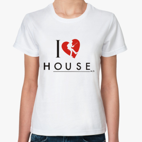 Классическая футболка I love house