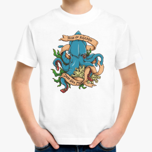 Детская футболка Море. Спрут. Пират. Осьминог.