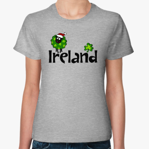 Женская футболка Новогодняя Ireland с овечкой