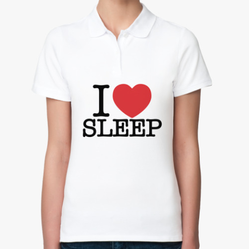 Женская рубашка поло I love sleep