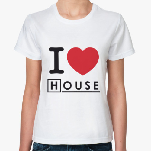 Классическая футболка I heart House Жен
