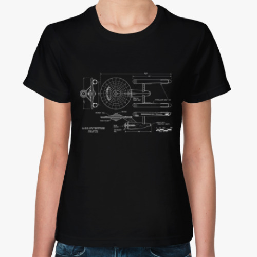 Женская футболка Схема USS Enterprise Star Trek