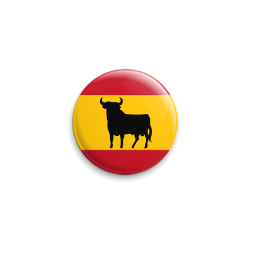 Значок 25мм Флаг Испании с быком