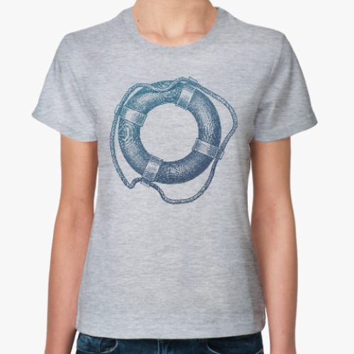 Женская футболка Море винтаж спасательный круг