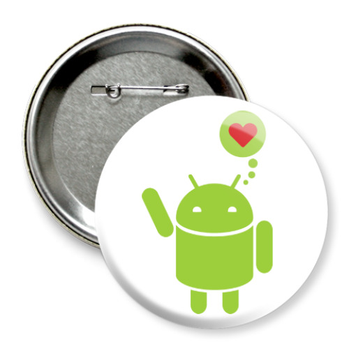 Значок 75мм Love Android