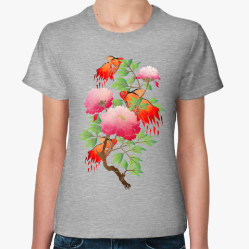 Женская футболка Цветы и рыбки