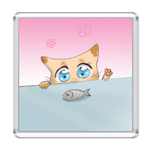 Магнит 'Kitty+fish'