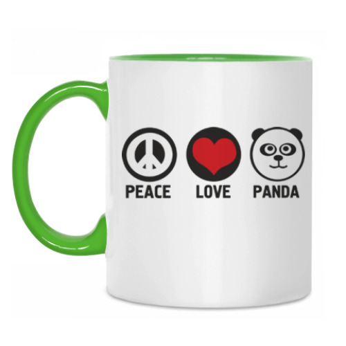 Кружка peace love panda