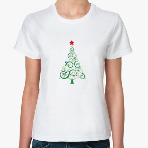 Классическая футболка  Новогодняя елка