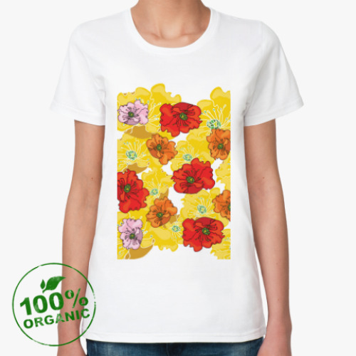 Женская футболка из органик-хлопка Марципановые цветы