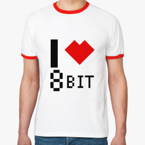 Футболка Ringer-T I love 8-bit