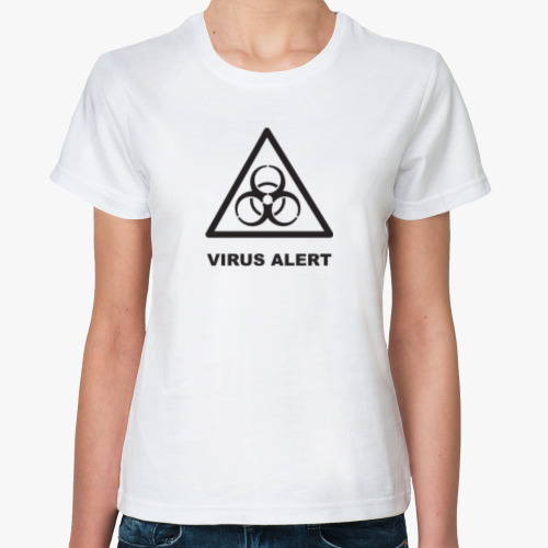 Классическая футболка Virus alert. Вирусная угроза
