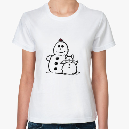 Классическая футболка Снеговики
