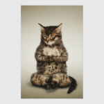 Кот медитирует