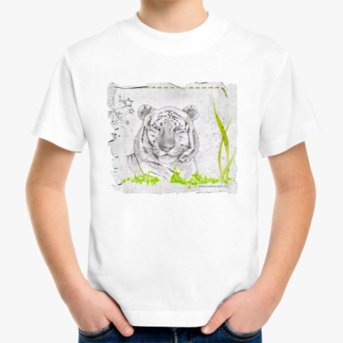 Детская футболка Тигр в траве