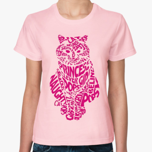 Женская футболка Кот из букв