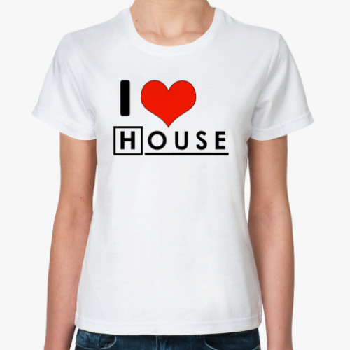 Классическая футболка I love House
