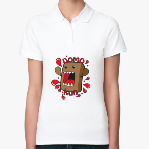 Женская рубашка поло (печать) Domo kun