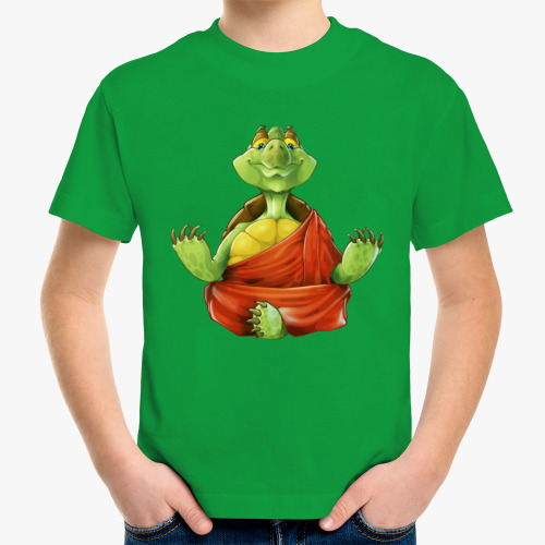 Детская футболка Черепаха на медитации