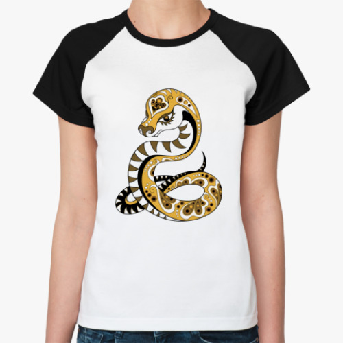 Женская футболка реглан Змея