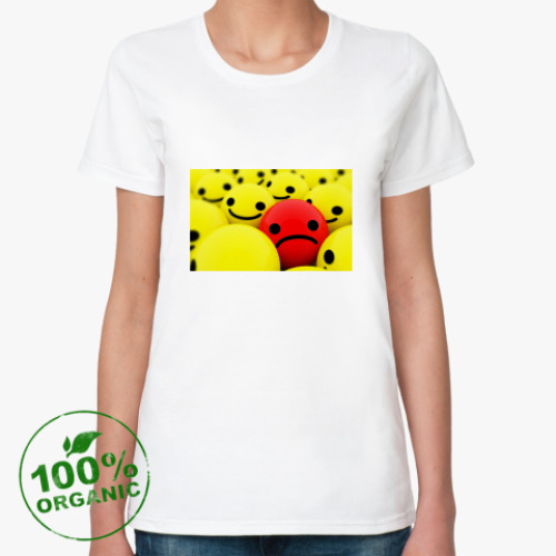 Женская футболка из органик-хлопка смайлики