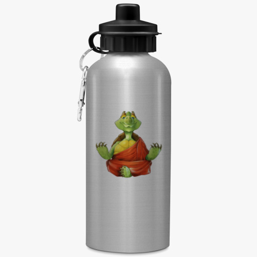 Спортивная бутылка/фляжка Черепаха на медитации