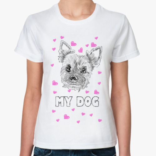 Классическая футболка Love my little dog
