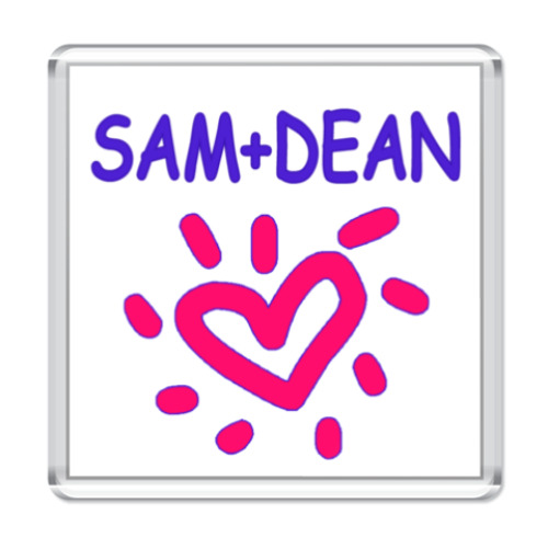 Магнит Supernatural - I love Dean+Sam
