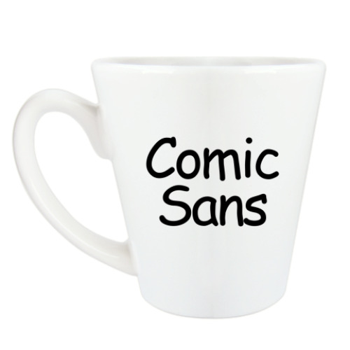 Чашка Латте Comic Sans