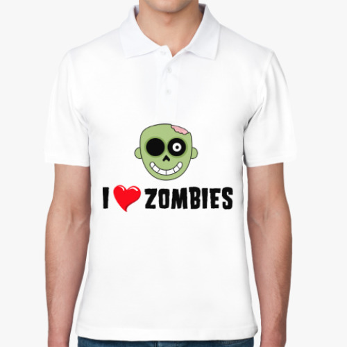 Рубашка поло I love zombies