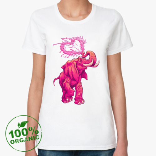 Женская футболка из органик-хлопка Счастливый слоник