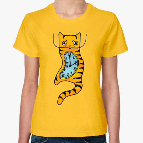Женская футболка Кот в стиле Сальвадора Дали