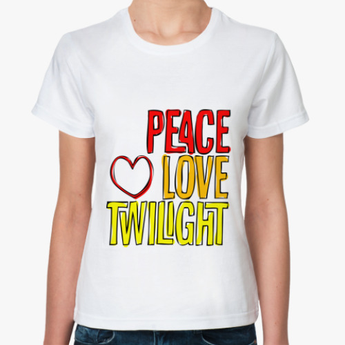 Классическая футболка  Peace Love Twilight