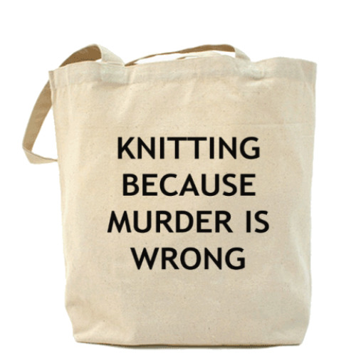 Сумка шоппер Knitting cuz murder is wrong