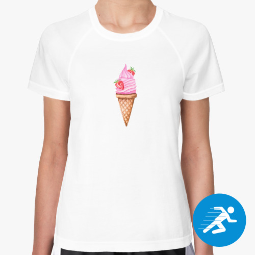 Женская спортивная футболка Клубничное мороженое