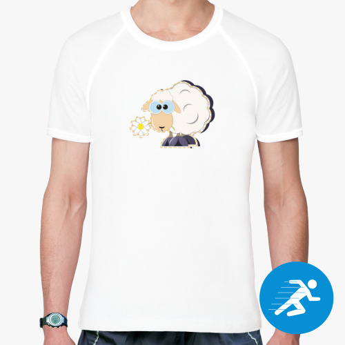 Спортивная футболка овечка с ромашкой