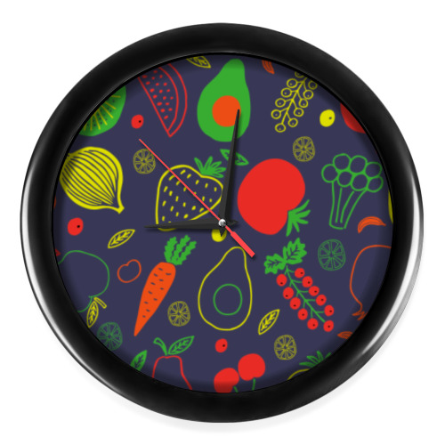 Настенные часы Фруктово-овощное настроение