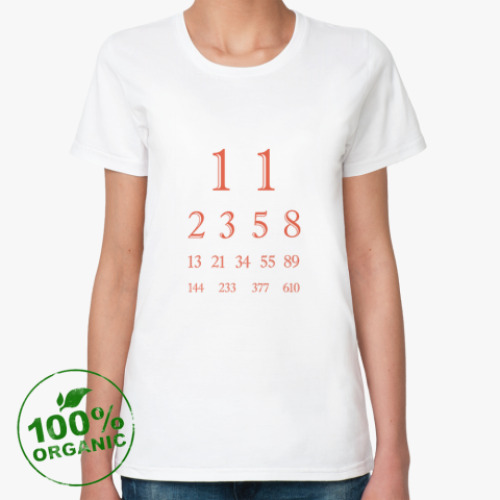 Женская футболка из органик-хлопка Ряд Фибоначчи