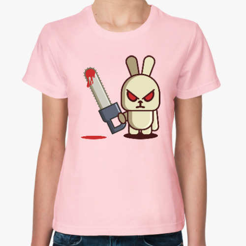 Женская футболка Злой кролик с пилой