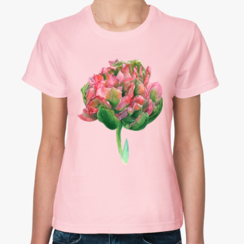 Женская футболка Тюльпан акварель