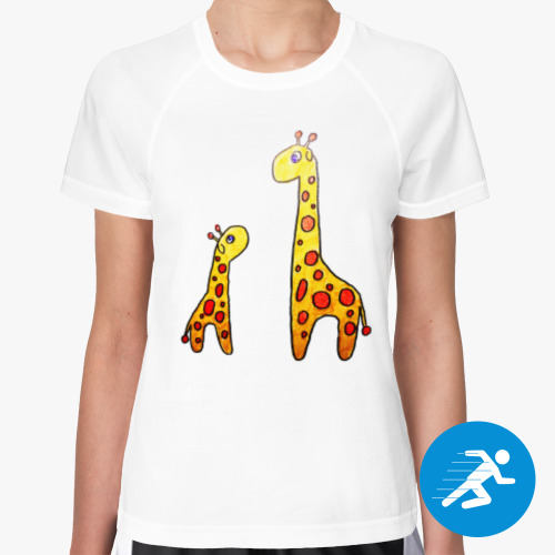 Женская спортивная футболка Жирафы