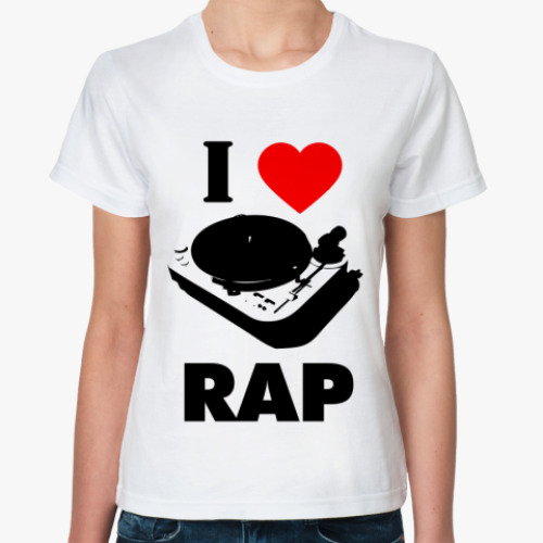 Классическая футболка I love rap