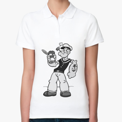 Женская рубашка поло (печать) Popeye the Sailor