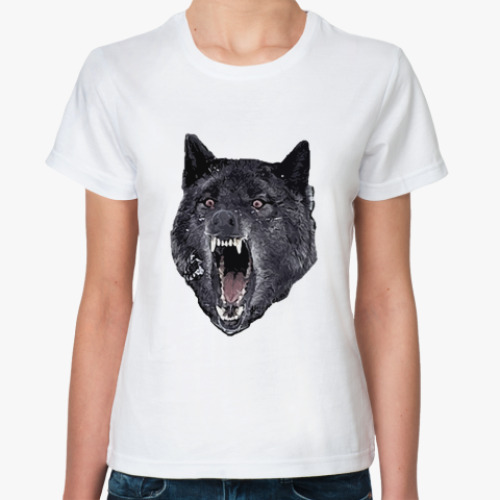 Классическая футболка волк
