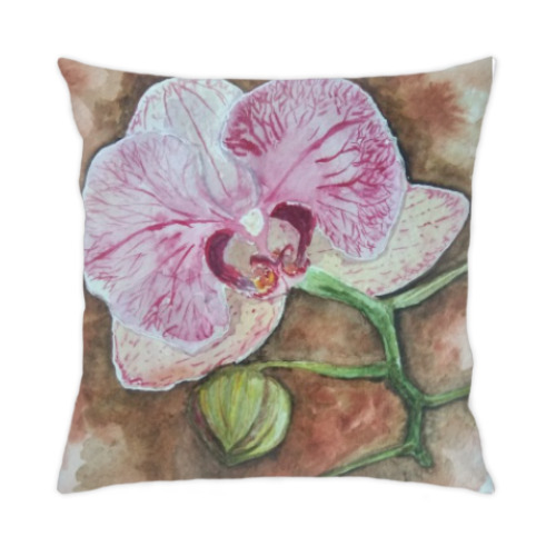 Подушка орхидея розовая